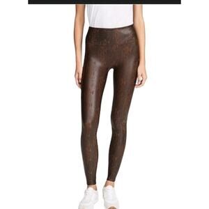 Spanx Snakeskin Faux Leather Leggings Brown Size M